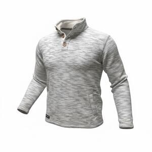 Southern Marsh Youth Gray Fleece Pullover Button Neck Sweater Size YM